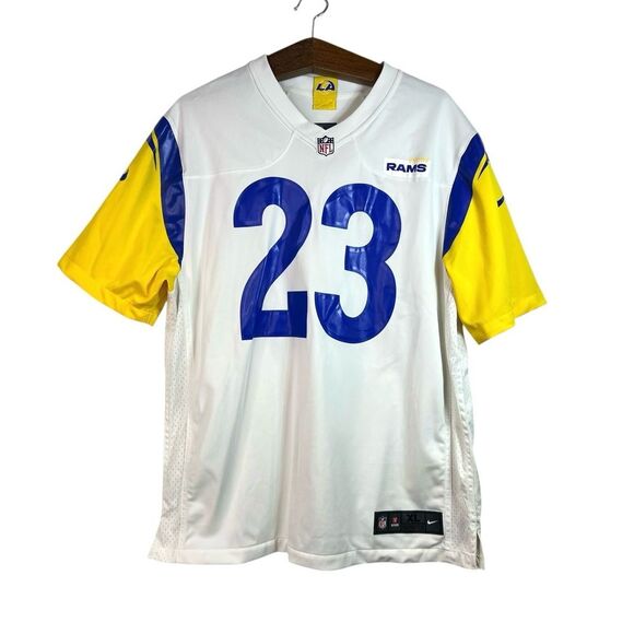 Nike on Field Los Angeles Rams Cam Akers 23 NFL Jersey White Blue Yellow Size XL - Picture 1 of 10